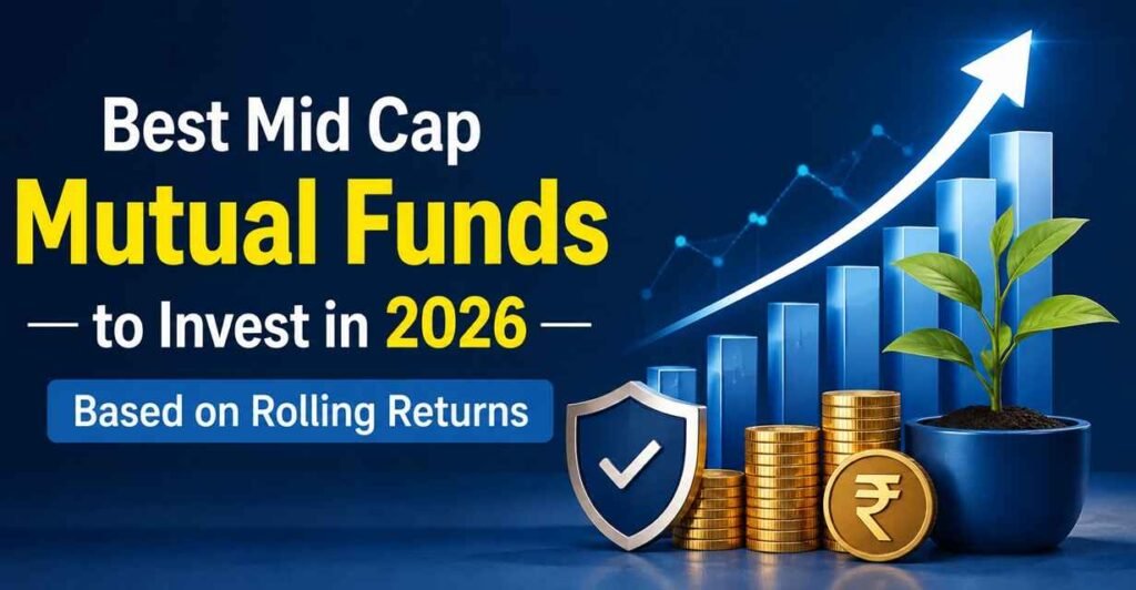 Investor reviewing top mutual funds for long-term growth in 2026 with financial charts and investment portfolio.